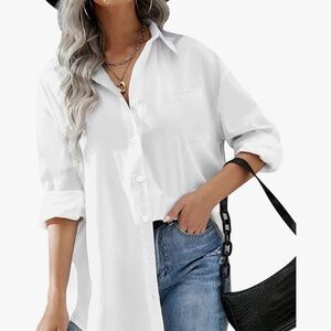 Classic White Women's Button-Up Shirt